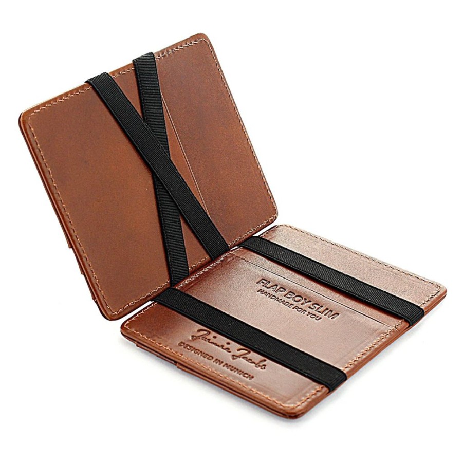 Wallets Jaimie Jacobs | Flap Boy Rfid Slim Dunkelbraun / Schwarz