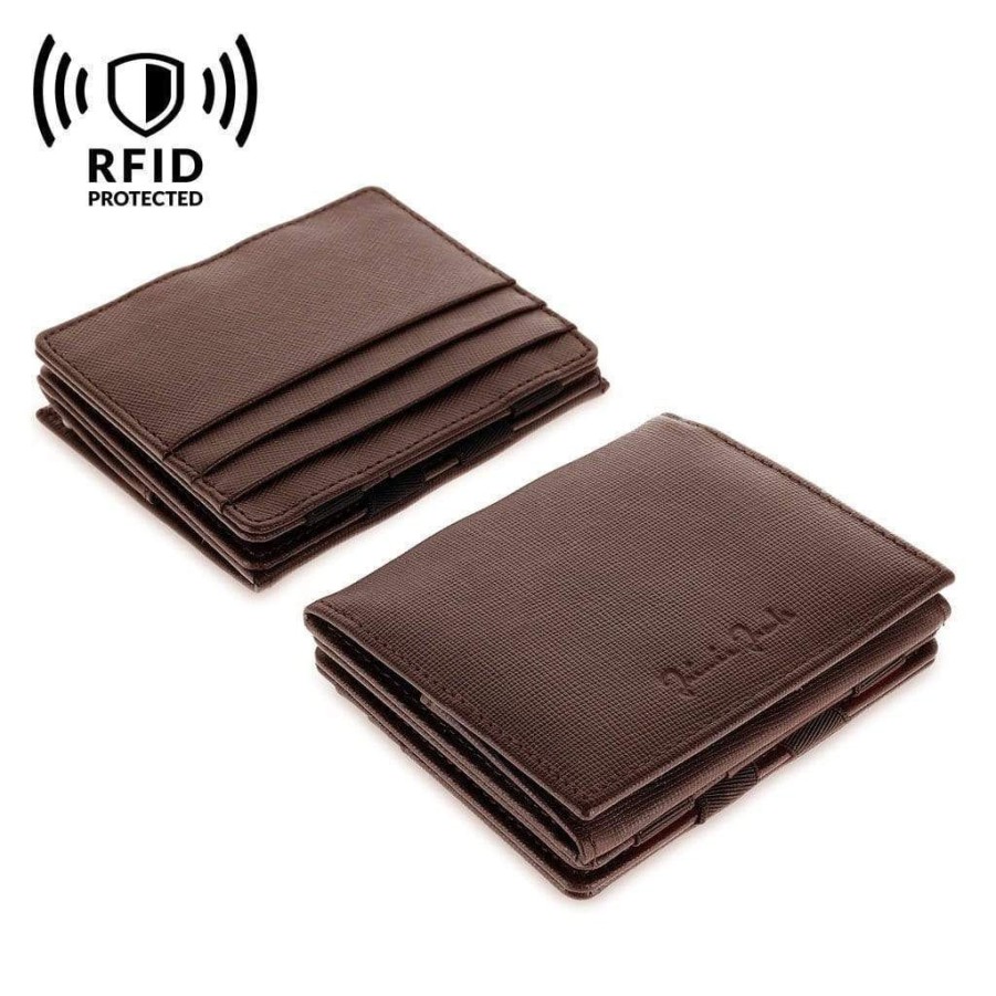 Wallets Jaimie Jacobs | Jaimie Jacobs Flap Boy Rfid Saffiano Braun