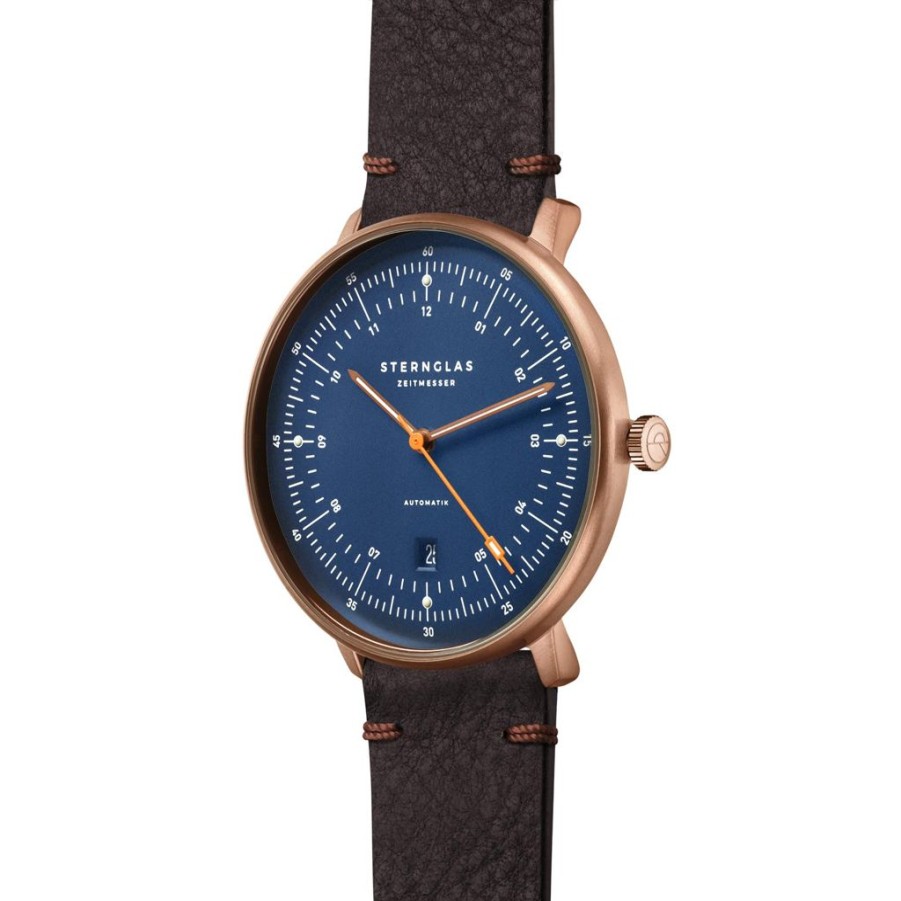 Uhren Sternglas | Sternglas Hamburg Automatik Dunkelblau Bronze