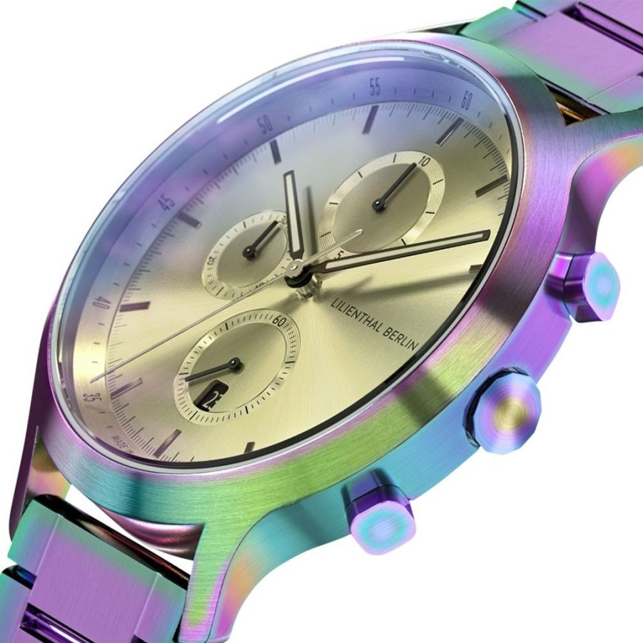 Uhren Lilienthal Berlin | Lilienthal Berlin Chronograph Rainbow Edelstahl