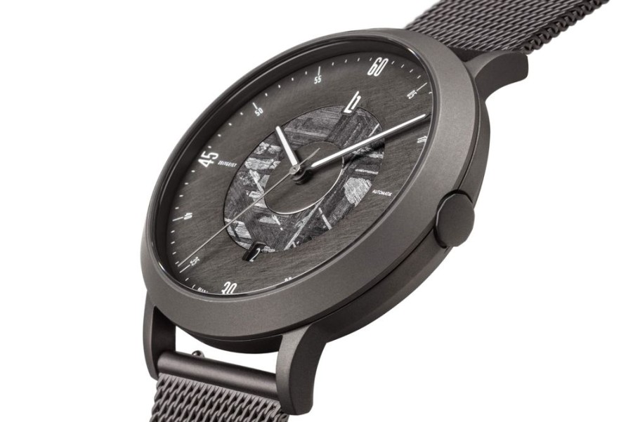 Uhren Lilienthal Berlin | Zeitgeist Automatik Limited Edition Meteorite Mesh Dark Silver