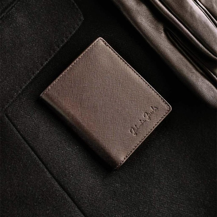 Wallets Jaimie Jacobs | Slimstar Airtag Edition Saffiano Braun